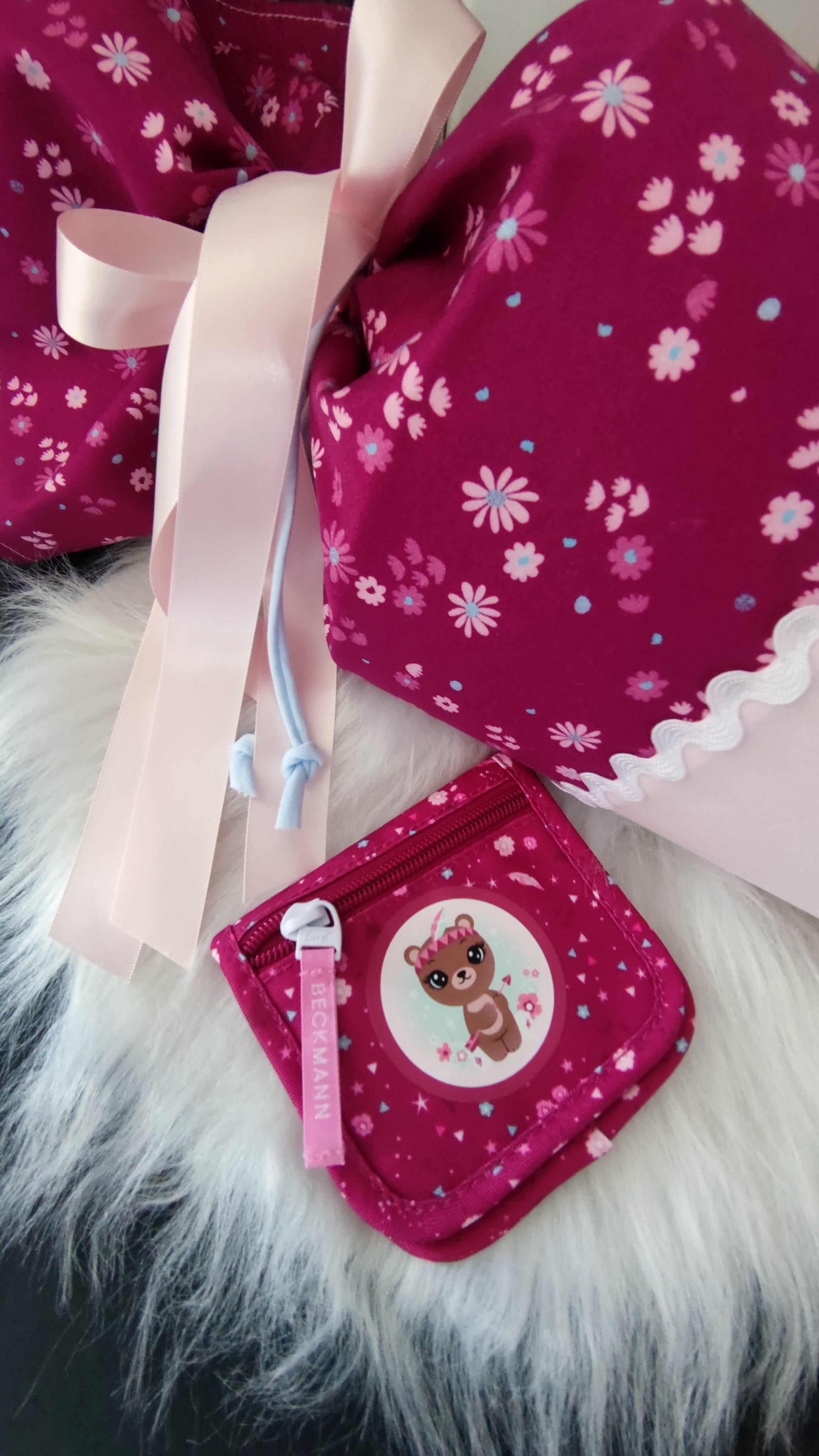 Schultüte Reh Wald Beckmann forest deer dunkelpink/rosa  | atelier-kleeblatt.de | Jetzt Kaufen