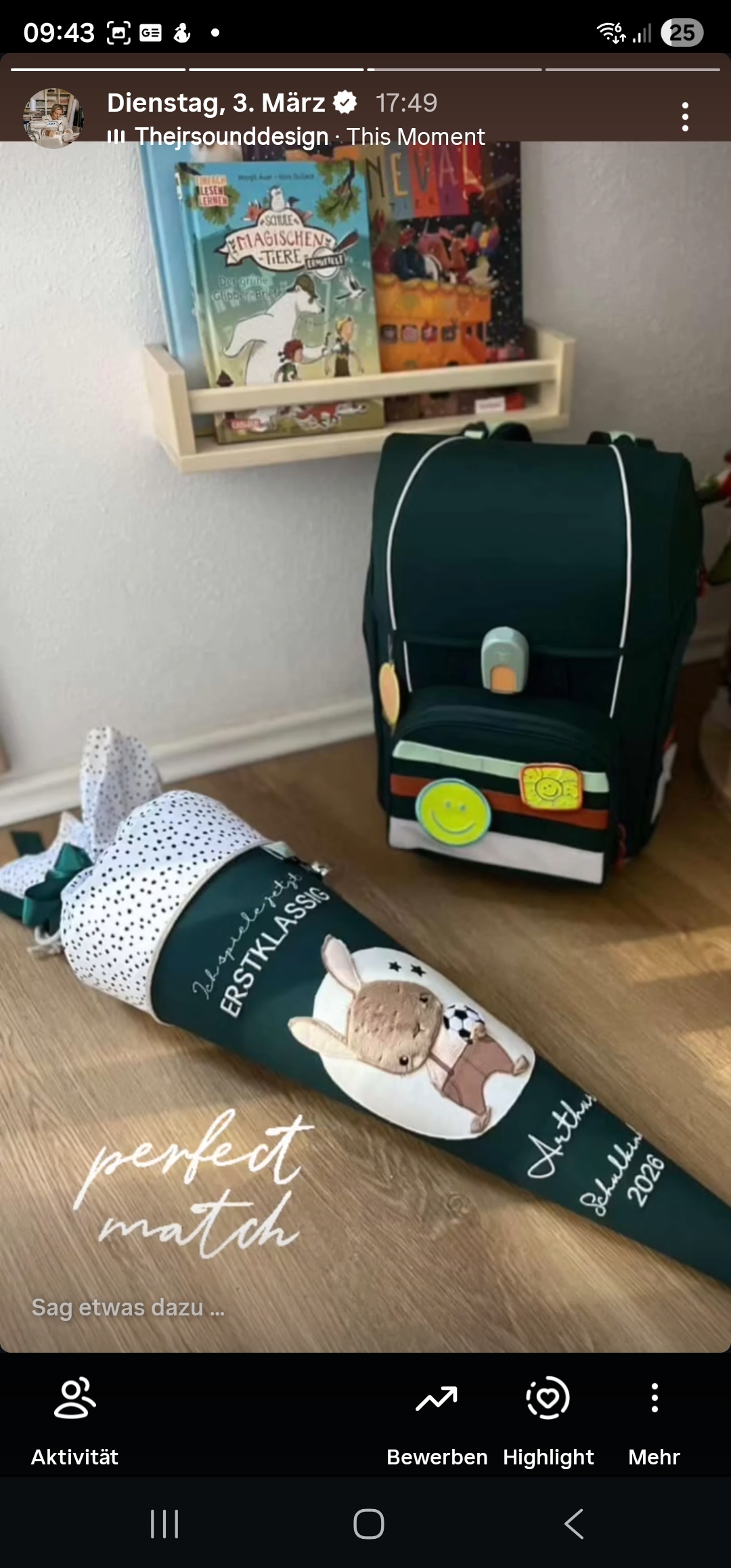 Schultüte Fußball Hasi dunkelgrün  | atelier-kleeblatt.de | Jetzt Kaufen