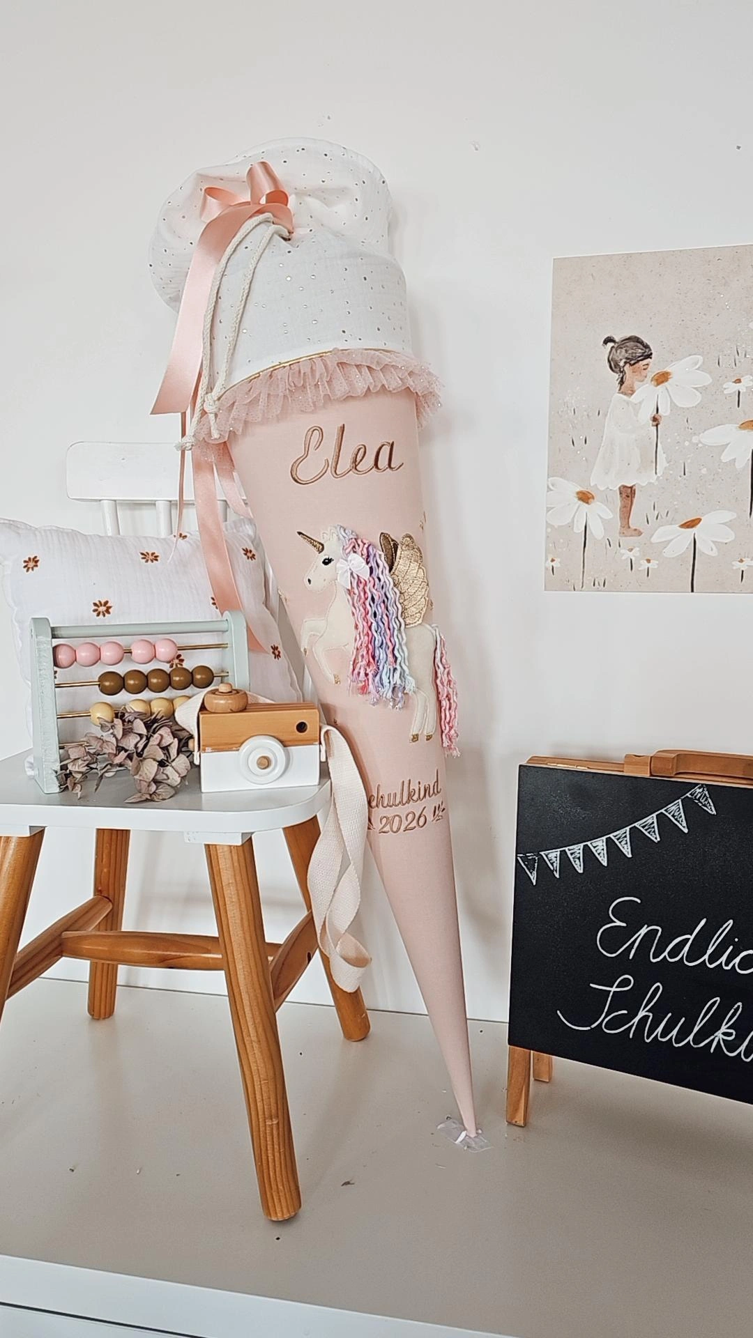 Schultüte Pegasus  Tüllrüsche  | atelier-kleeblatt.de | Jetzt Kaufen