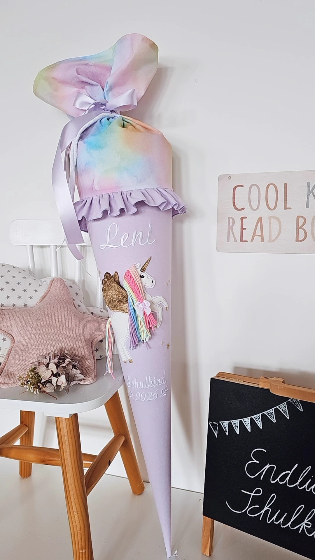 Schultüte Rainbow Pegasus flieder | atelier-kleeblatt.de | Jetzt Kaufen