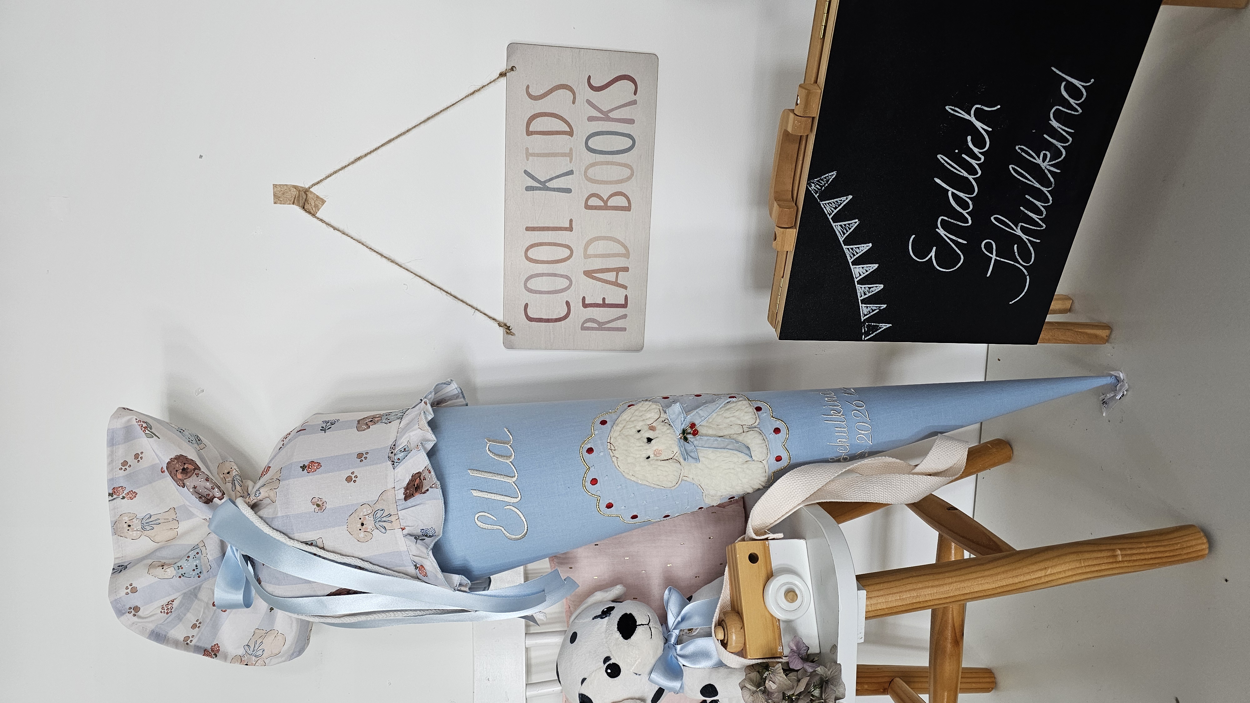 Schultüte Hund hellblau | atelier-kleeblatt.de | Jetzt Kaufen