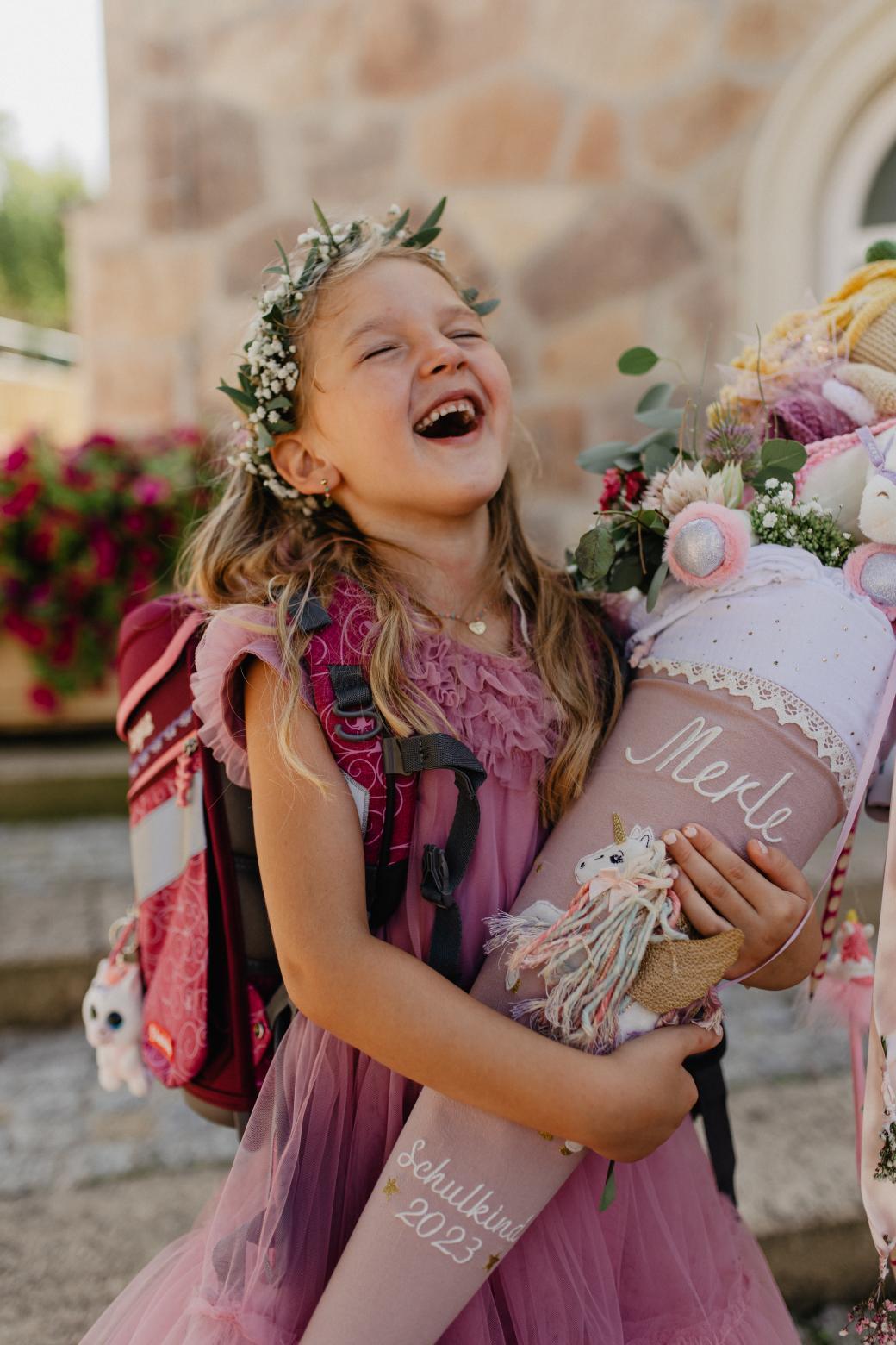 Schultüte für Mädchen personalisiert | Atelier Kleeblatt