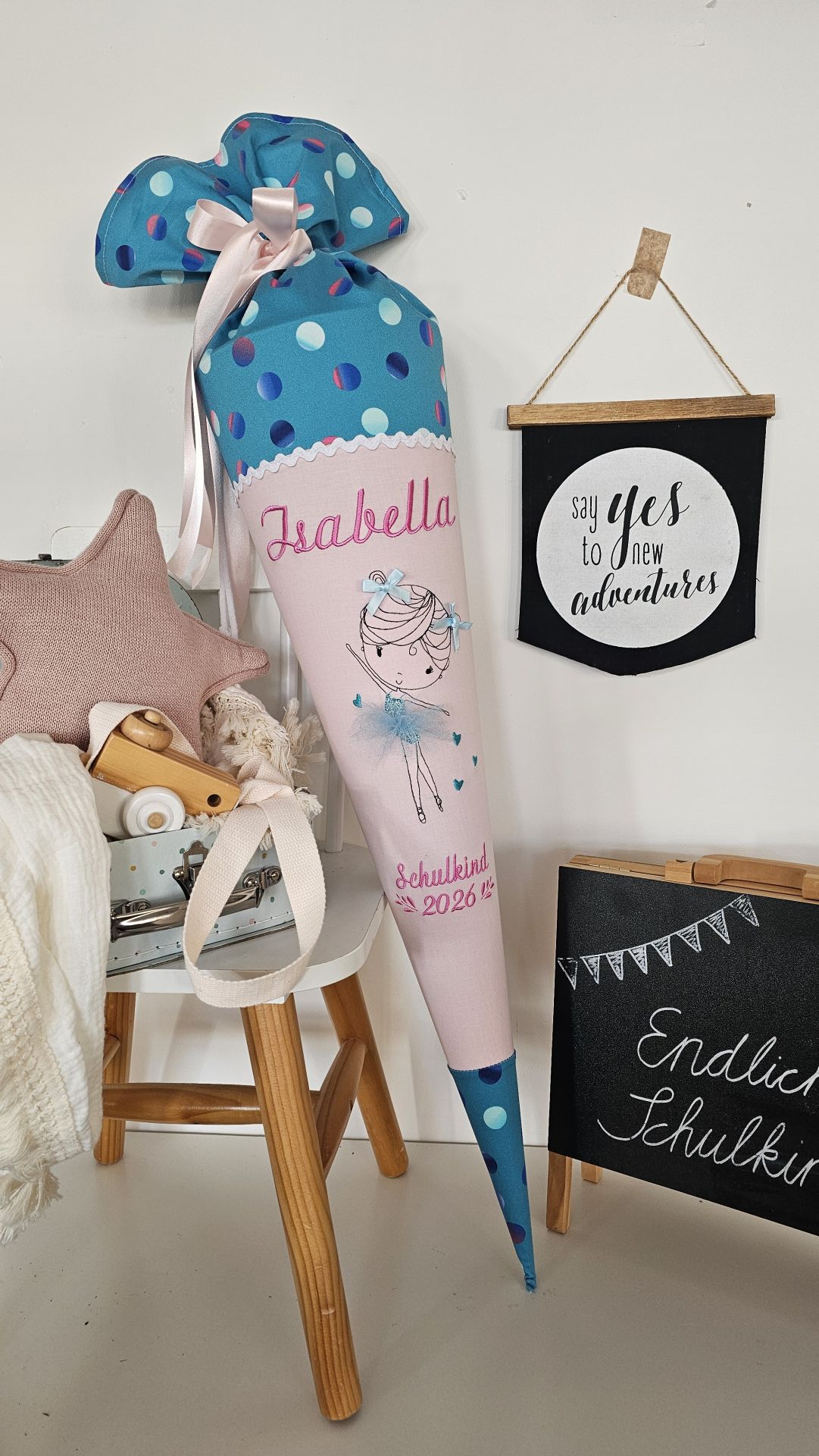 Schultüte für Mädchen personalisiert | Atelier Kleeblatt